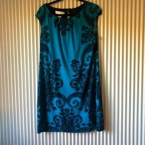 Blue and black dress